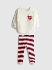 0-12mths | Cotton-Rich Toast Top and Leggings Set