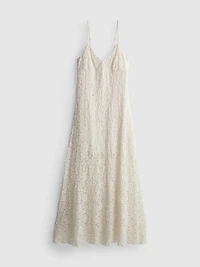 Textured Lace V-Neck Maxi Dress
