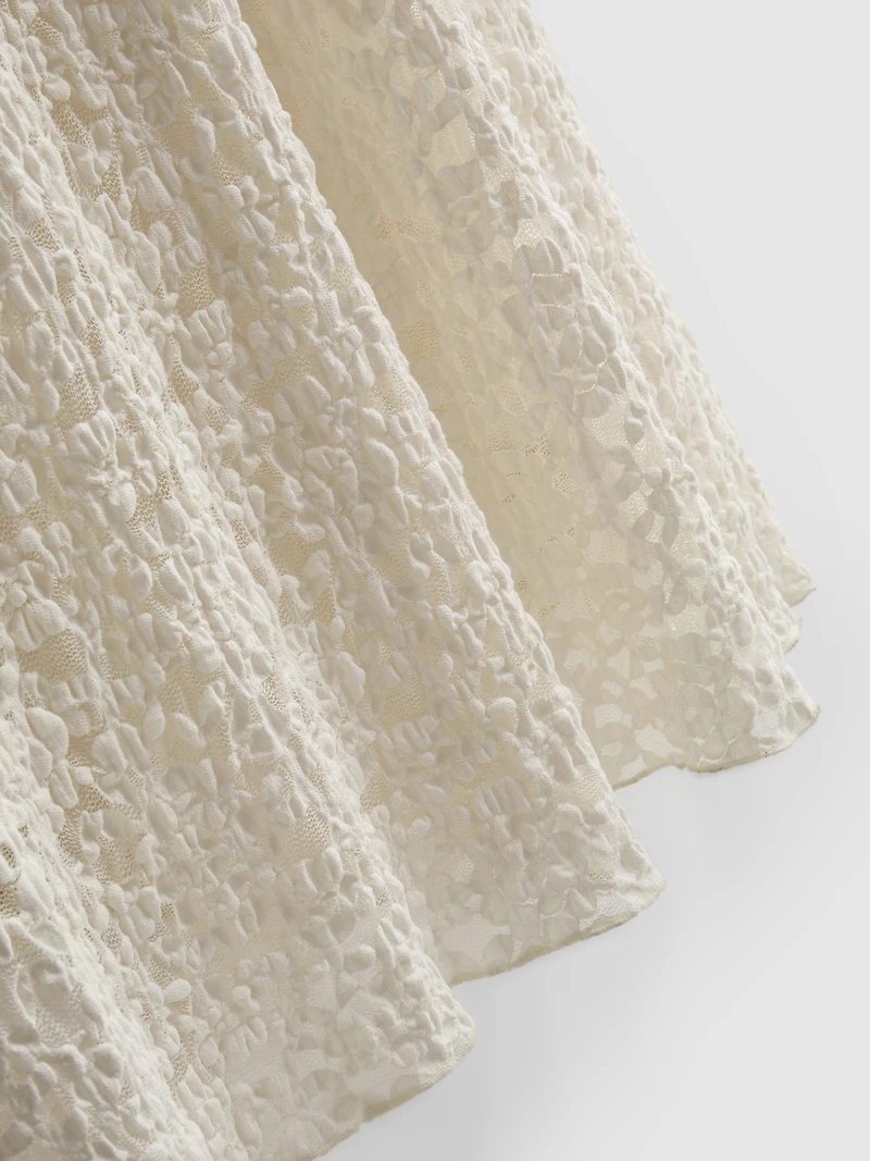 Textured Lace V-Neck Maxi Dress