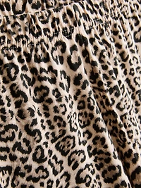 Cotton Crew Neck Leopard Pajamas