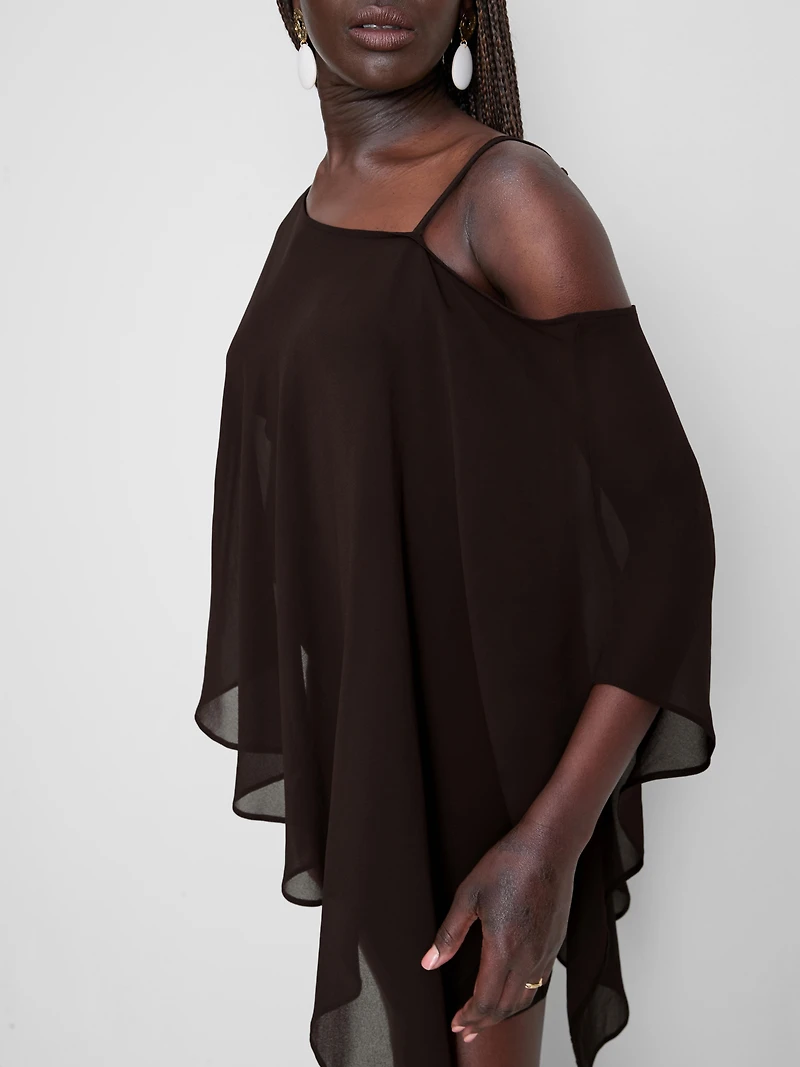 Asymmetrical Cape Mini Dress