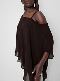 Asymmetrical Cape Mini Dress