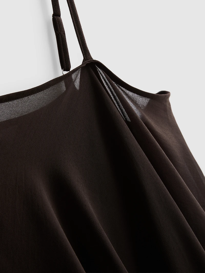 Asymmetrical Cape Mini Dress