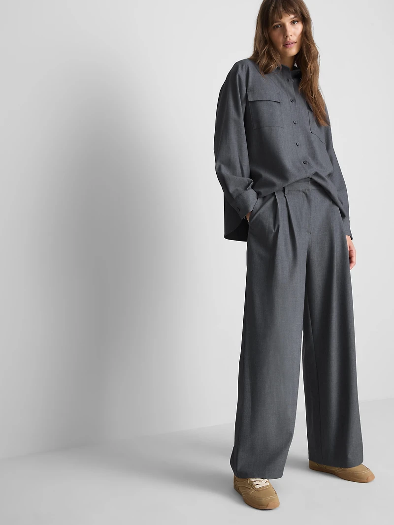 Paula Echevarría Wide Leg Pleated Pants