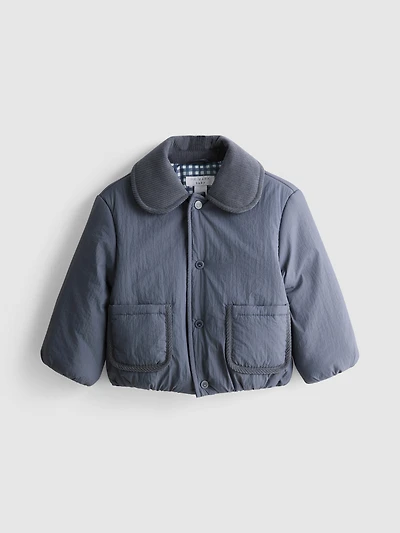 0-18mths | Corduroy Collared Newborn Puffer Jacket