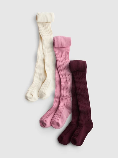 3-Pack Cable Knit Tights