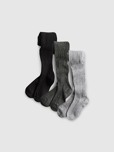 3-Pack Cable Knit Tights