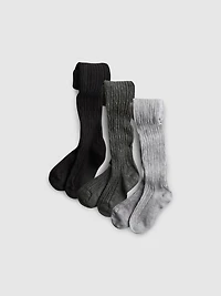 3-Pack Cable Knit Tights