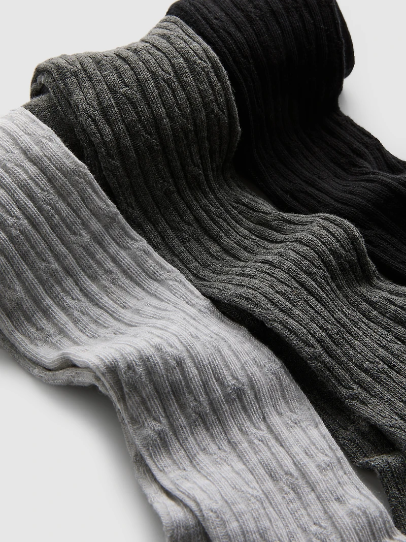 3-Pack Cable Knit Tights