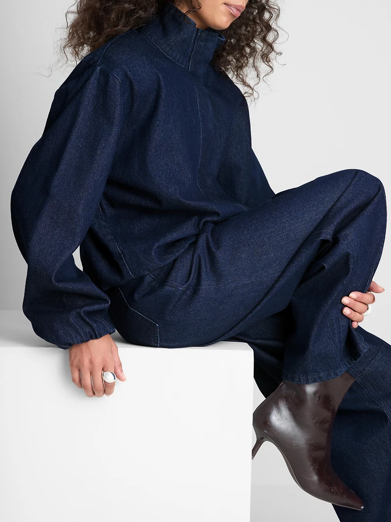 Paula Echevarría Funnel Neck Denim Jacket