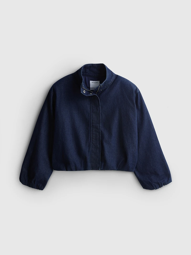Paula Echevarría Funnel Neck Denim Jacket