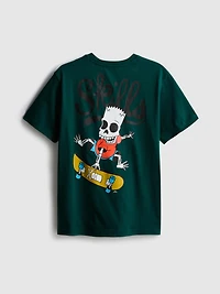 7-15yrs | The Simpsons Bart Skateboard Pure Cotton T-Shirt