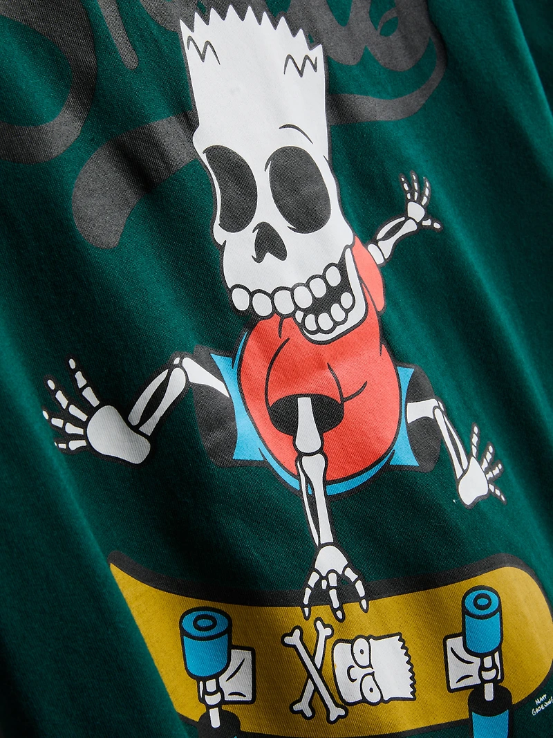 7-15yrs | The Simpsons Bart Skateboard Pure Cotton T-Shirt