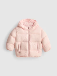 0-18mths | Zip-Up Hooded Newborn Puffer Jacket