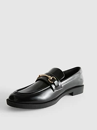 Faux Leather Snaffle Loafers