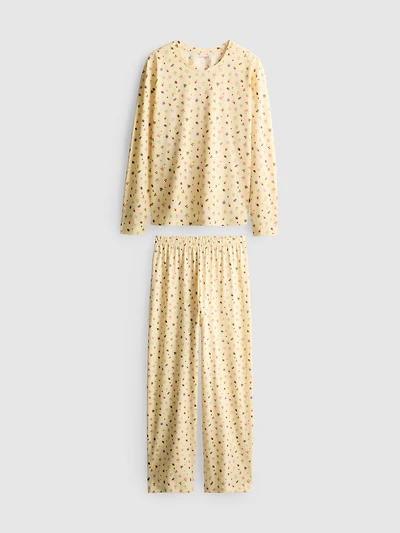 Pure Cotton Printed Crewneck Pajamas