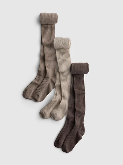 3pk Ribbed Tights