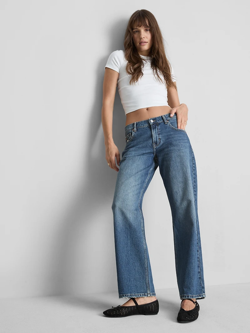 Cotton-Rich Denim Low-Rise Straight-Leg Jeans