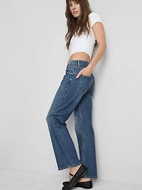 Cotton-Rich Denim Low-Rise Straight-Leg Jeans