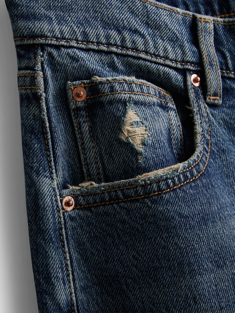 Cotton-Rich Denim Low-Rise Straight-Leg Jeans