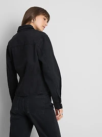 Paula Echevarría Cotton Denim Peplum Shirt