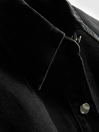 Paula Echevarría Cotton Denim Peplum Shirt