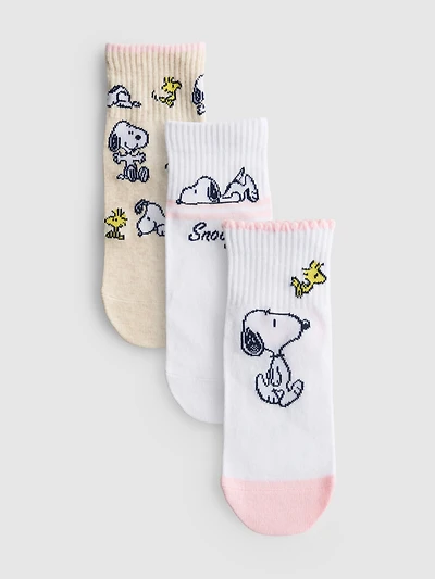 3pk Peanuts Snoopy Ankle Socks