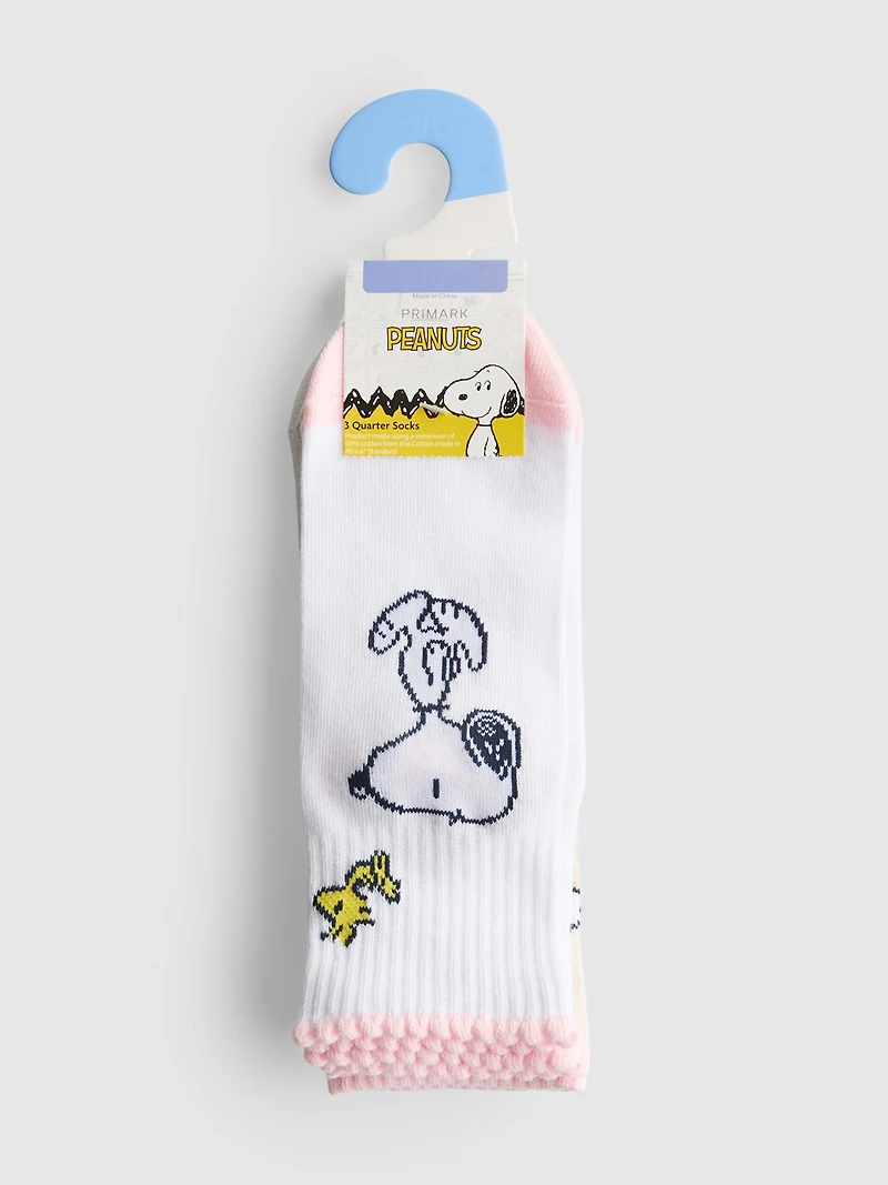 3pk Peanuts Snoopy Ankle Socks