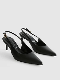 Pointed Slingback Kitten Heels