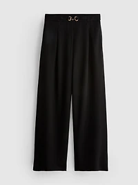 Snaffle-Detail Wide-Leg Pants