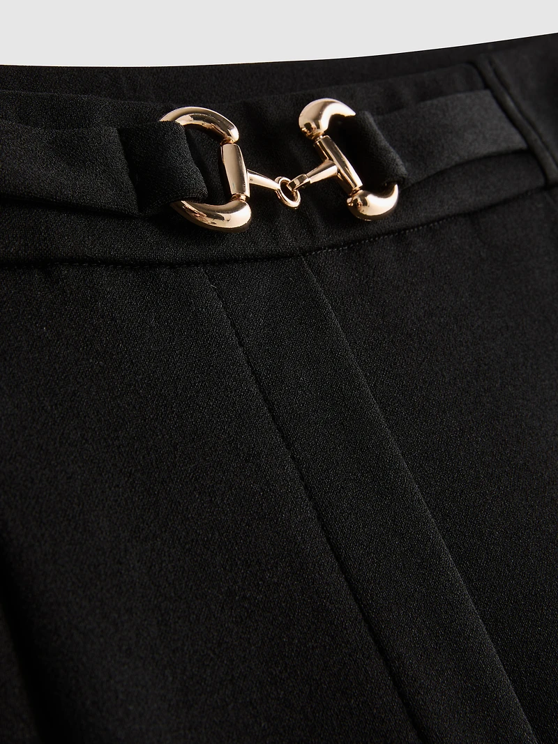 Snaffle-Detail Wide-Leg Pants