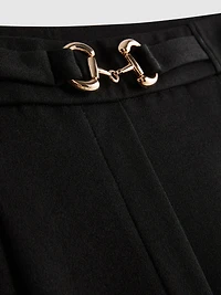 Snaffle-Detail Wide-Leg Pants