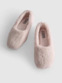 Faux Fur Ballet Slippers