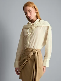 Textured Tie Neck Shirt