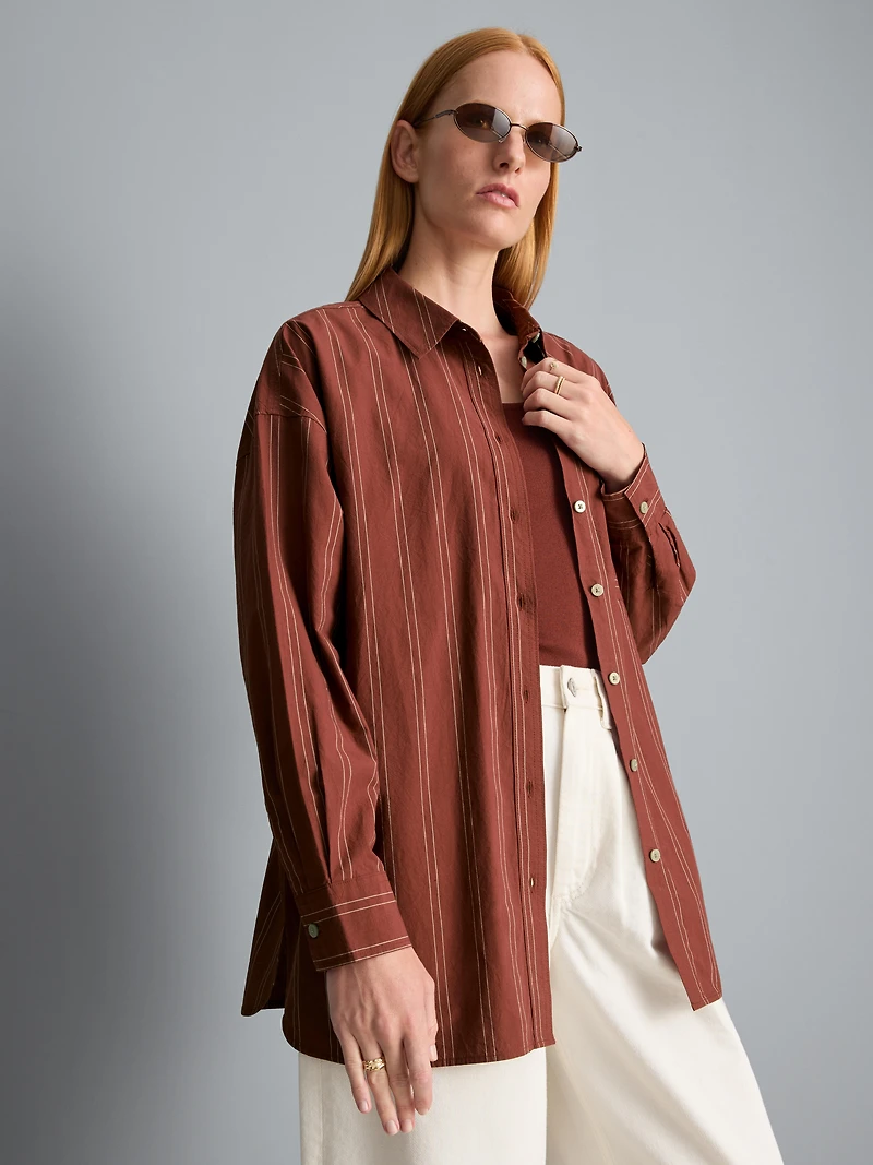 Cotton Relaxed Striped Shirt