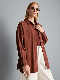Cotton Relaxed Striped Shirt