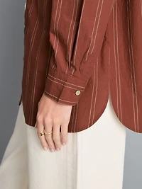 Cotton Relaxed Striped Shirt