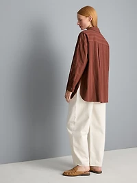 Cotton Relaxed Striped Shirt
