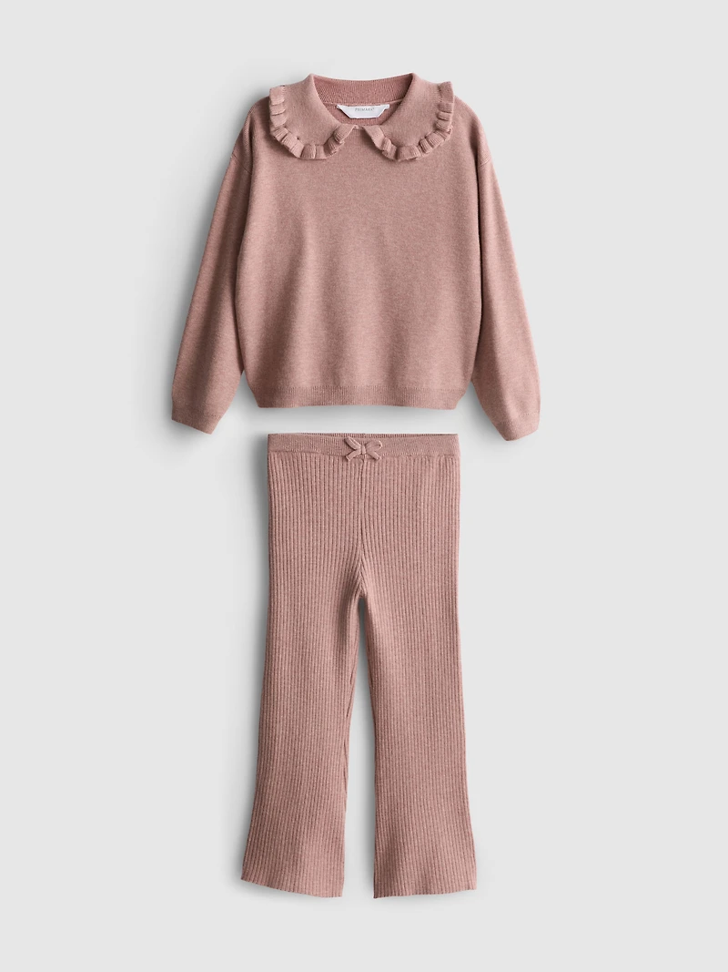 1-9yrs | Collared Sweater and Knit Leggings Set