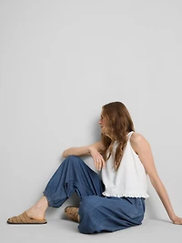Cotton Denim Harem Pants