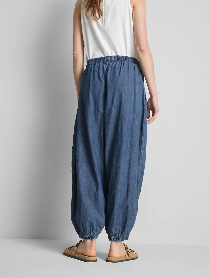 Cotton Denim Harem Pants