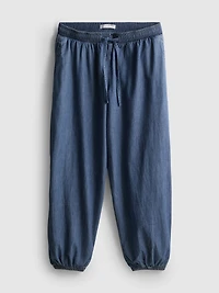 Cotton Denim Harem Pants