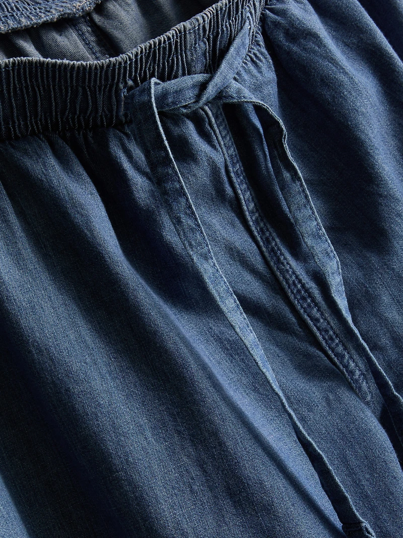 Cotton Denim Harem Pants
