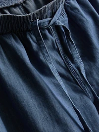 Cotton Denim Harem Pants