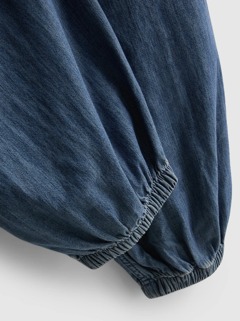 Cotton Denim Harem Pants
