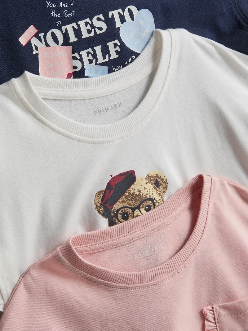 1-9yrs | 3pk Pure Cotton T-Shirts