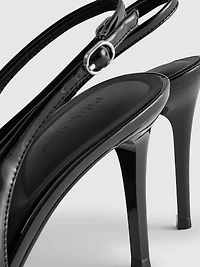Faux Leather Slingback Heels