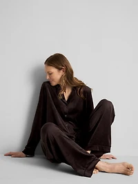 Piped Plush Boyfriend Pajamas