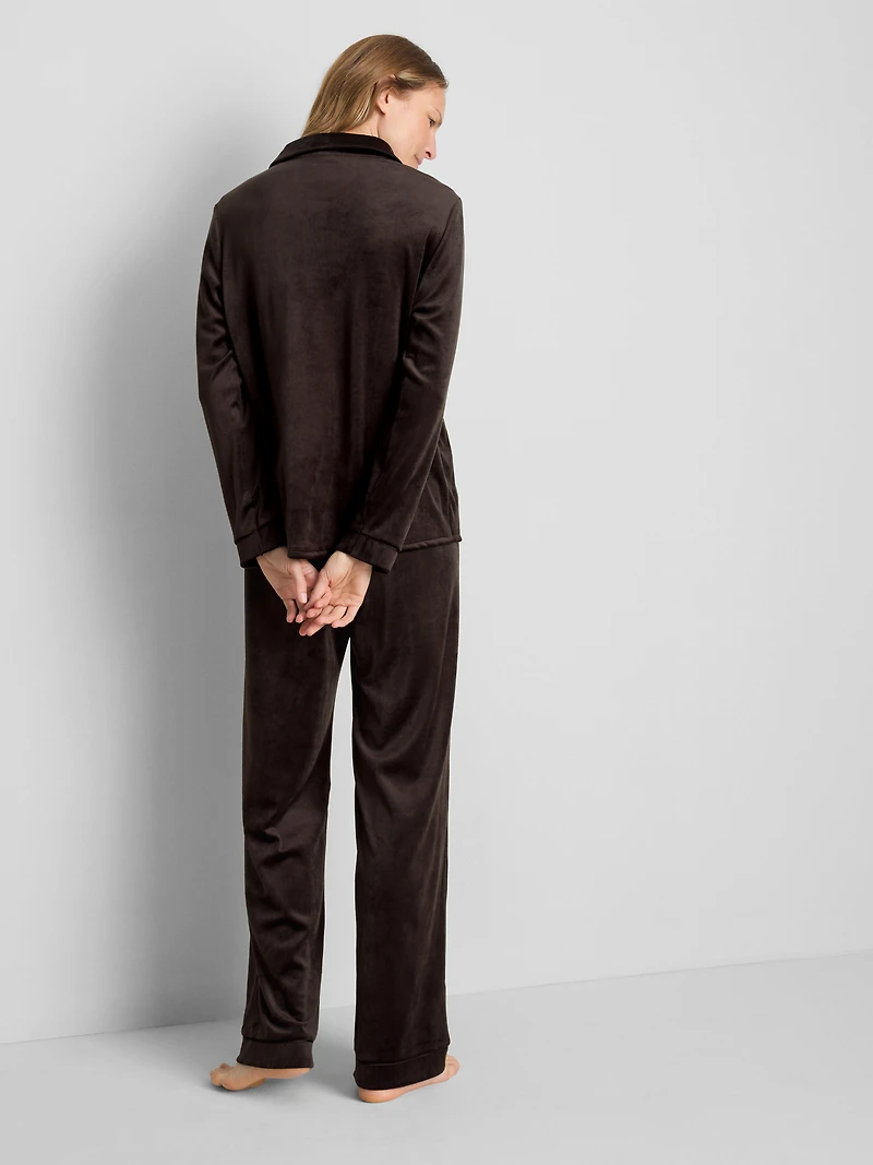 Piped Plush Boyfriend Pajamas