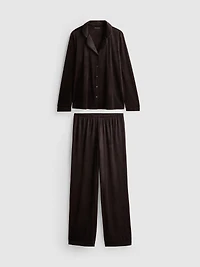 Piped Plush Boyfriend Pajamas